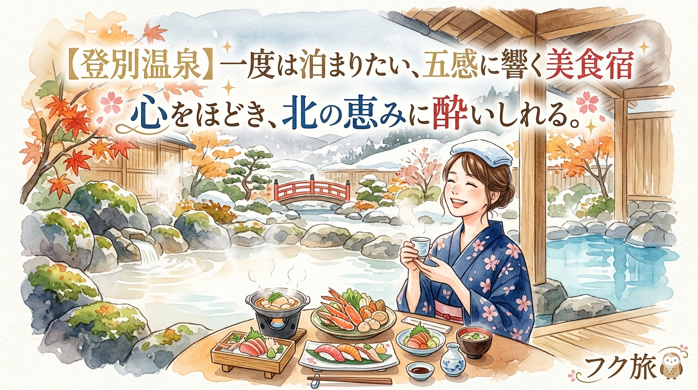 💡【保存版】登別温泉『一度は泊まりたい、五感に響く美食宿リスト 』 心をほどき、北の恵みに酔いしれる厳選宿✨