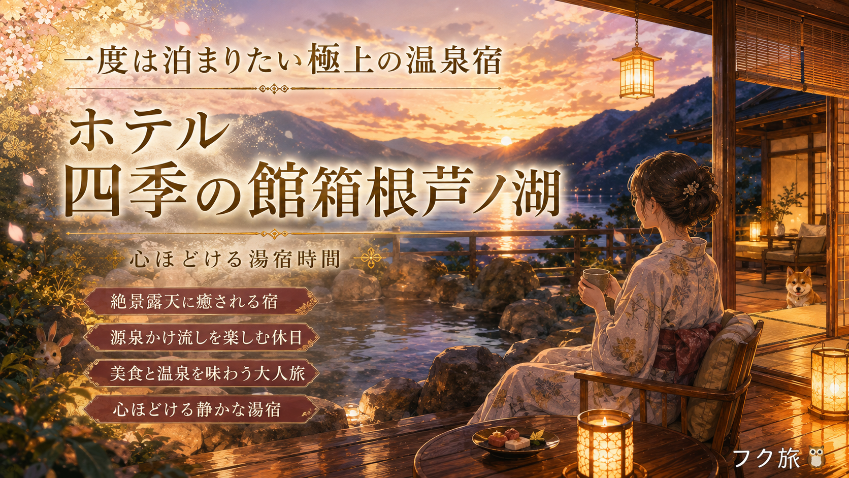 箱根温泉【ホテル四季の館箱根芦ノ湖】一度は泊まりたい、極上の温泉宿｜心ほどける湯宿時間